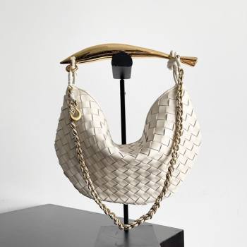 Bottega Veneta Sardine Bag with Chain in Intrecciato Leather 776768 White 2026 (YX-260402035)