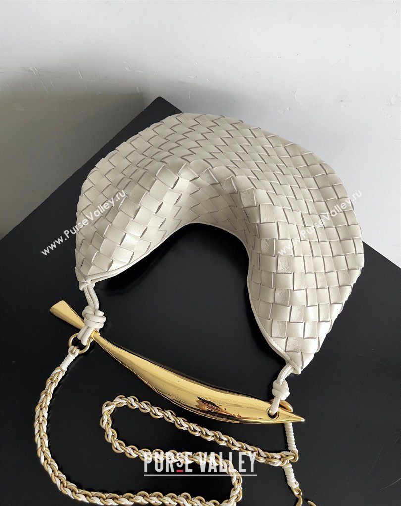 Bottega Veneta Sardine Bag with Chain in Intrecciato Leather 776768 White 2026 (YX-260402035)