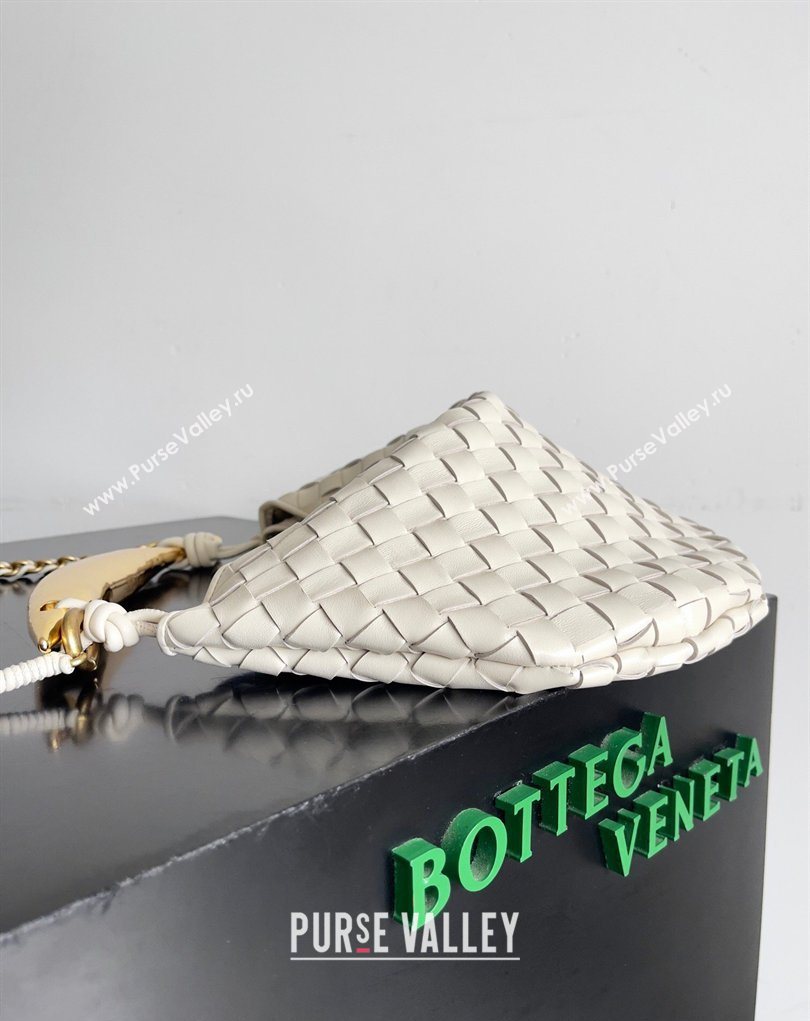 Bottega Veneta Sardine Bag with Chain in Intrecciato Leather 776768 White 2026 (YX-260402035)