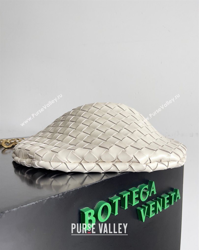 Bottega Veneta Sardine Bag with Chain in Intrecciato Leather 776768 White 2026 (YX-260402035)