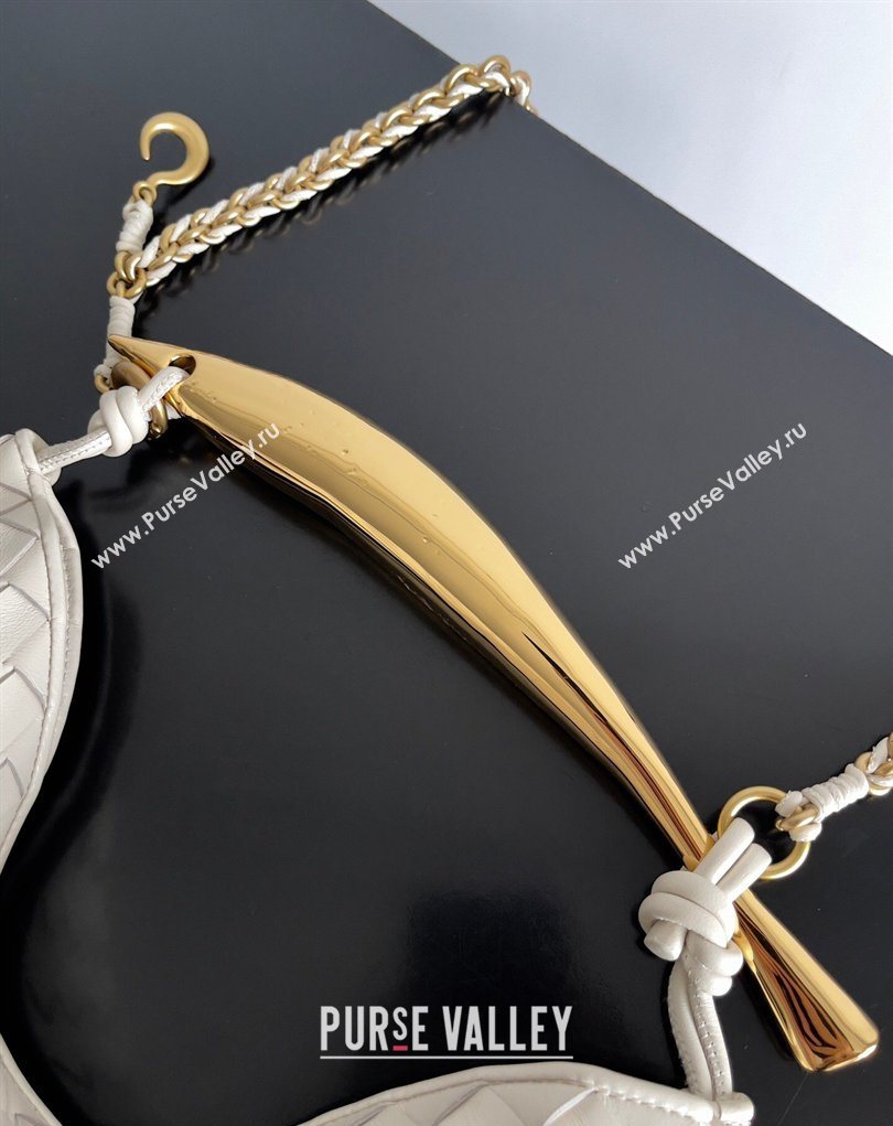 Bottega Veneta Sardine Bag with Chain in Intrecciato Leather 776768 White 2026 (YX-260402035)