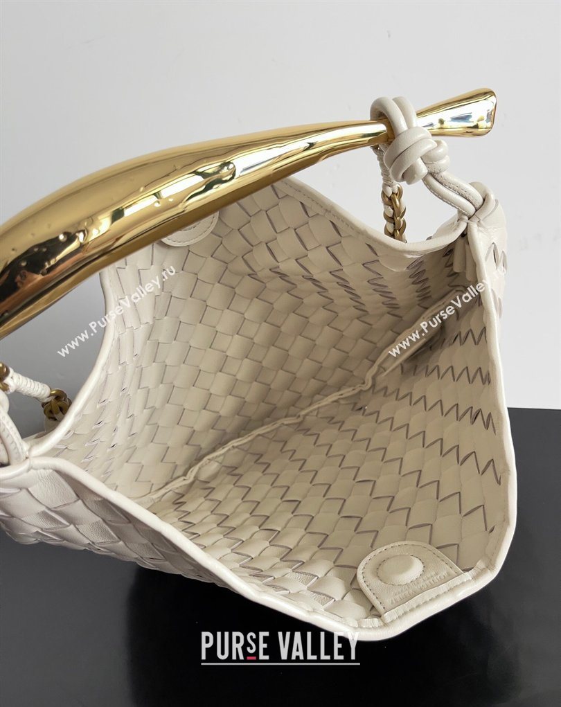 Bottega Veneta Sardine Bag with Chain in Intrecciato Leather 776768 White 2026 (YX-260402035)