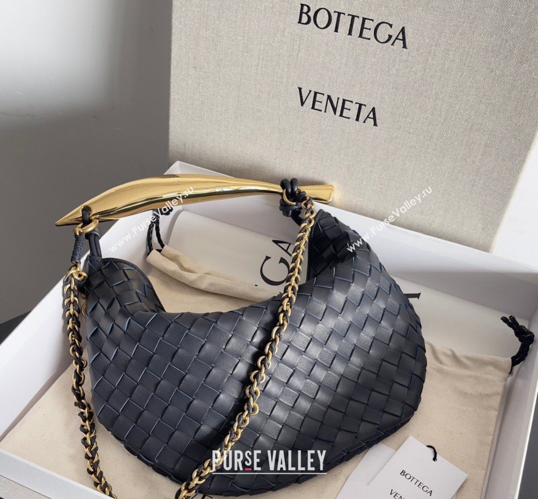 Bottega Veneta Sardine Bag with Chain in Intrecciato Leather 776768 Space Blue 2026 (YX-260402036)
