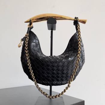Bottega Veneta Sardine Bag with Chain in Intrecciato Leather 776768 Black 2026 (YX-260402038)