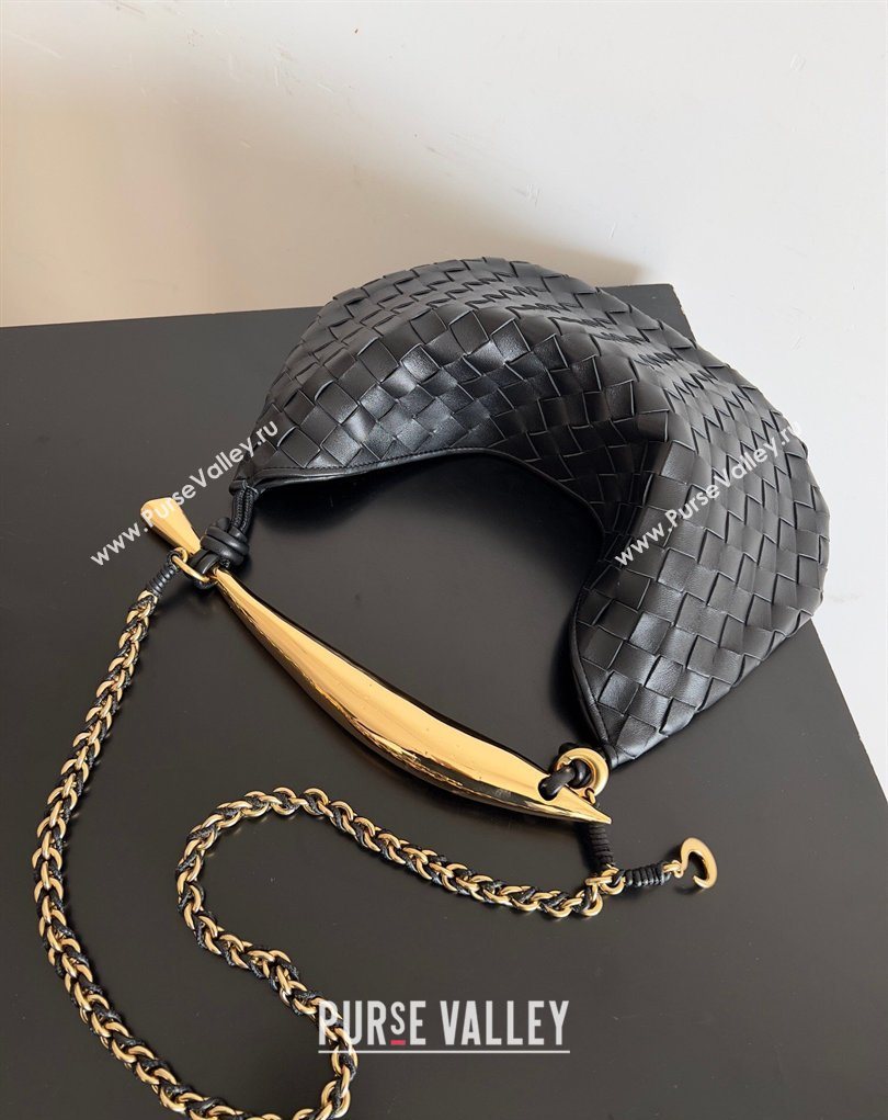 Bottega Veneta Sardine Bag with Chain in Intrecciato Leather 776768 Black 2026 (YX-260402038)