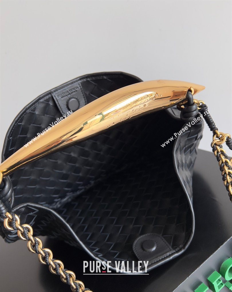 Bottega Veneta Sardine Bag with Chain in Intrecciato Leather 776768 Black 2026 (YX-260402038)