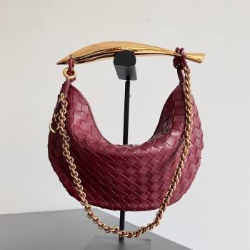 Bottega Veneta Sardine Bag with Chain in Intrecciato Leather 776768 Burgundy 2026 (YX-260402039)