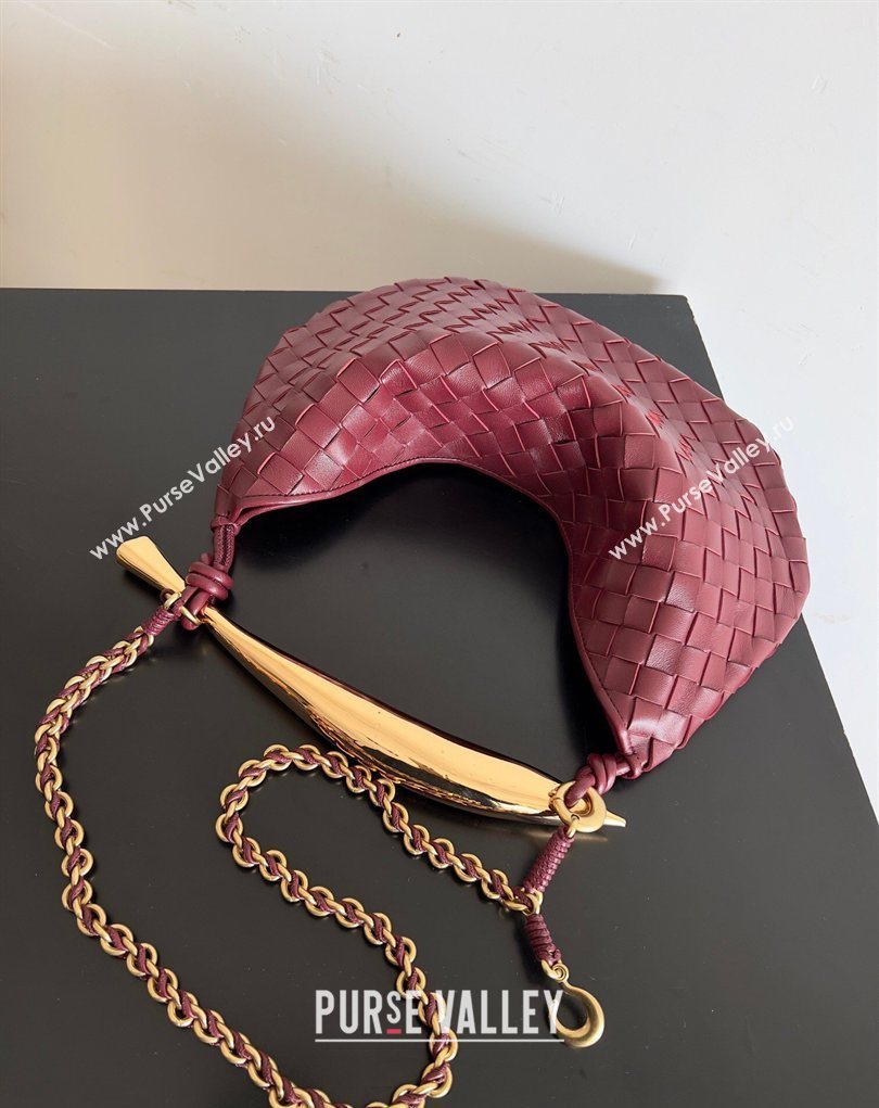 Bottega Veneta Sardine Bag with Chain in Intrecciato Leather 776768 Burgundy 2026 (YX-260402039)