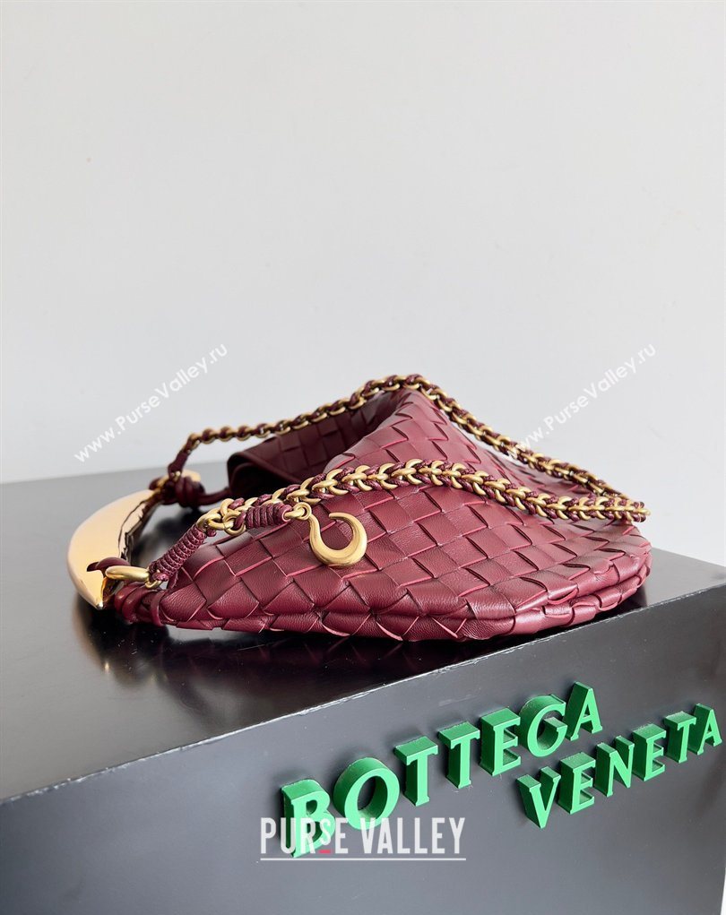 Bottega Veneta Sardine Bag with Chain in Intrecciato Leather 776768 Burgundy 2026 (YX-260402039)