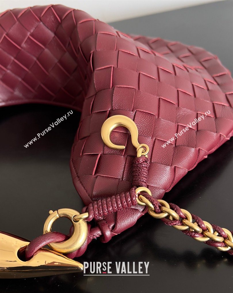 Bottega Veneta Sardine Bag with Chain in Intrecciato Leather 776768 Burgundy 2026 (YX-260402039)