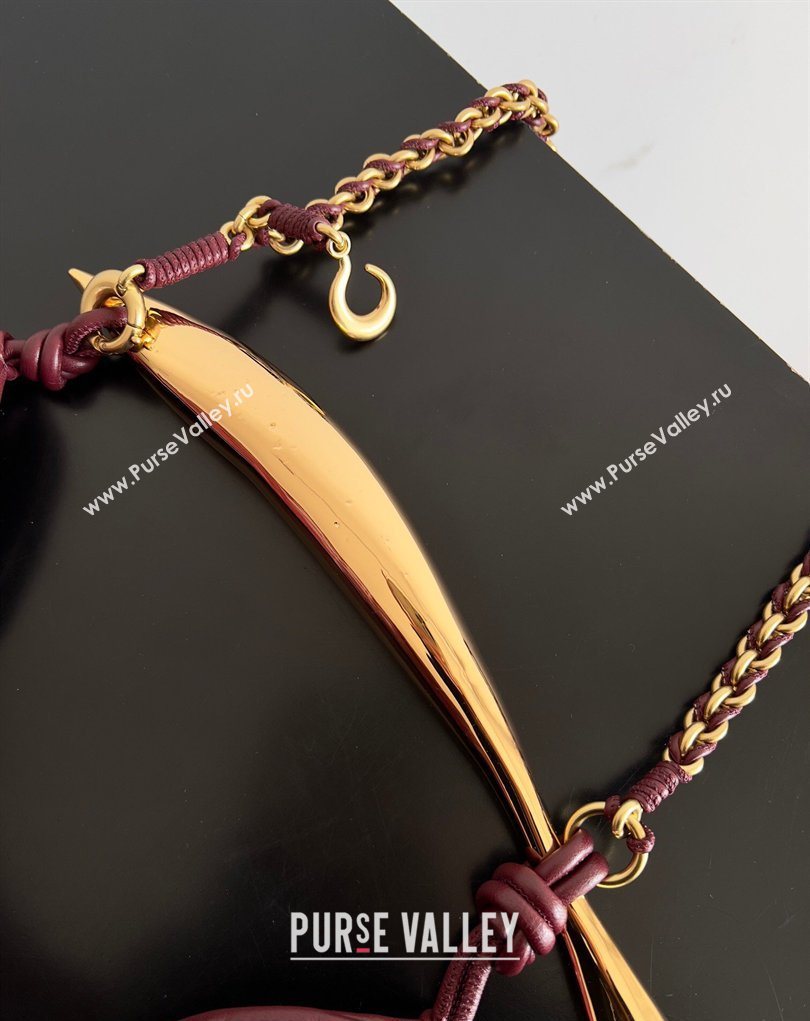 Bottega Veneta Sardine Bag with Chain in Intrecciato Leather 776768 Burgundy 2026 (YX-260402039)