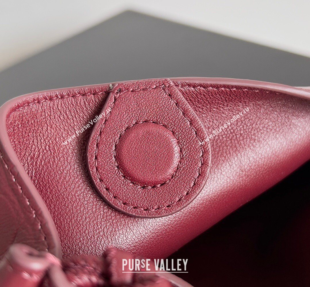 Bottega Veneta Mini Sardine Bag in Crocodile Embossed Leather Burgundy 2026 744267 (YX-260402004)