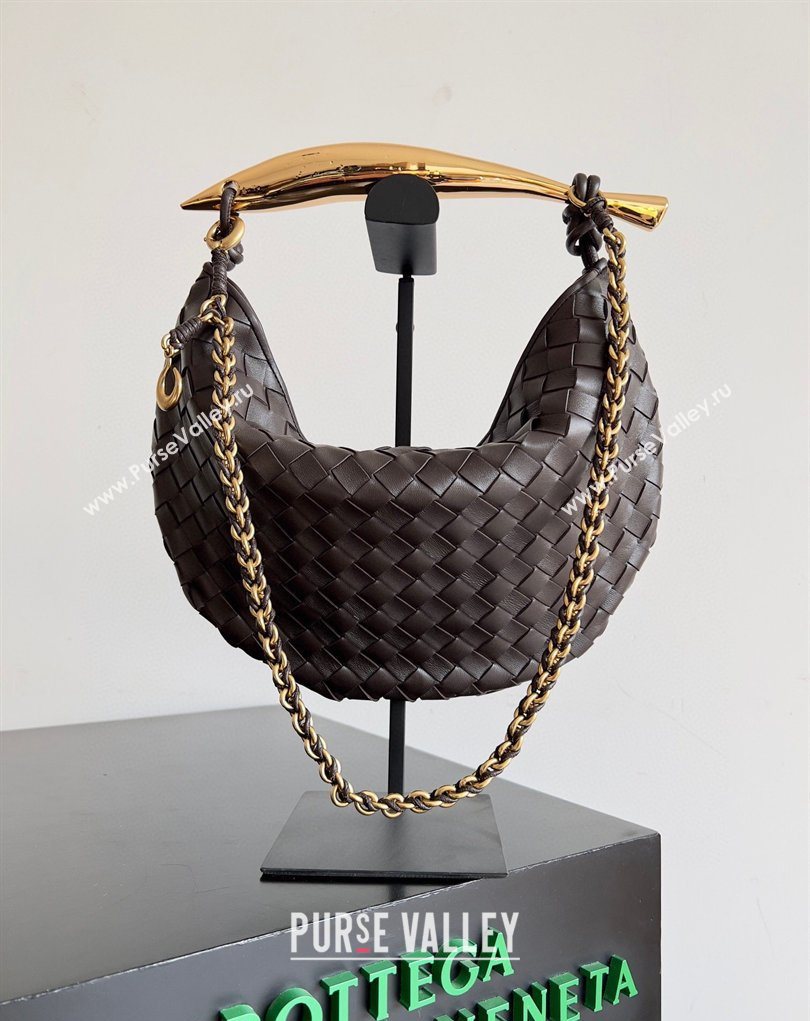 Bottega Veneta Sardine Bag with Chain in Intrecciato Leather 776768 Fondant Brown 2026 (YX-260402040)