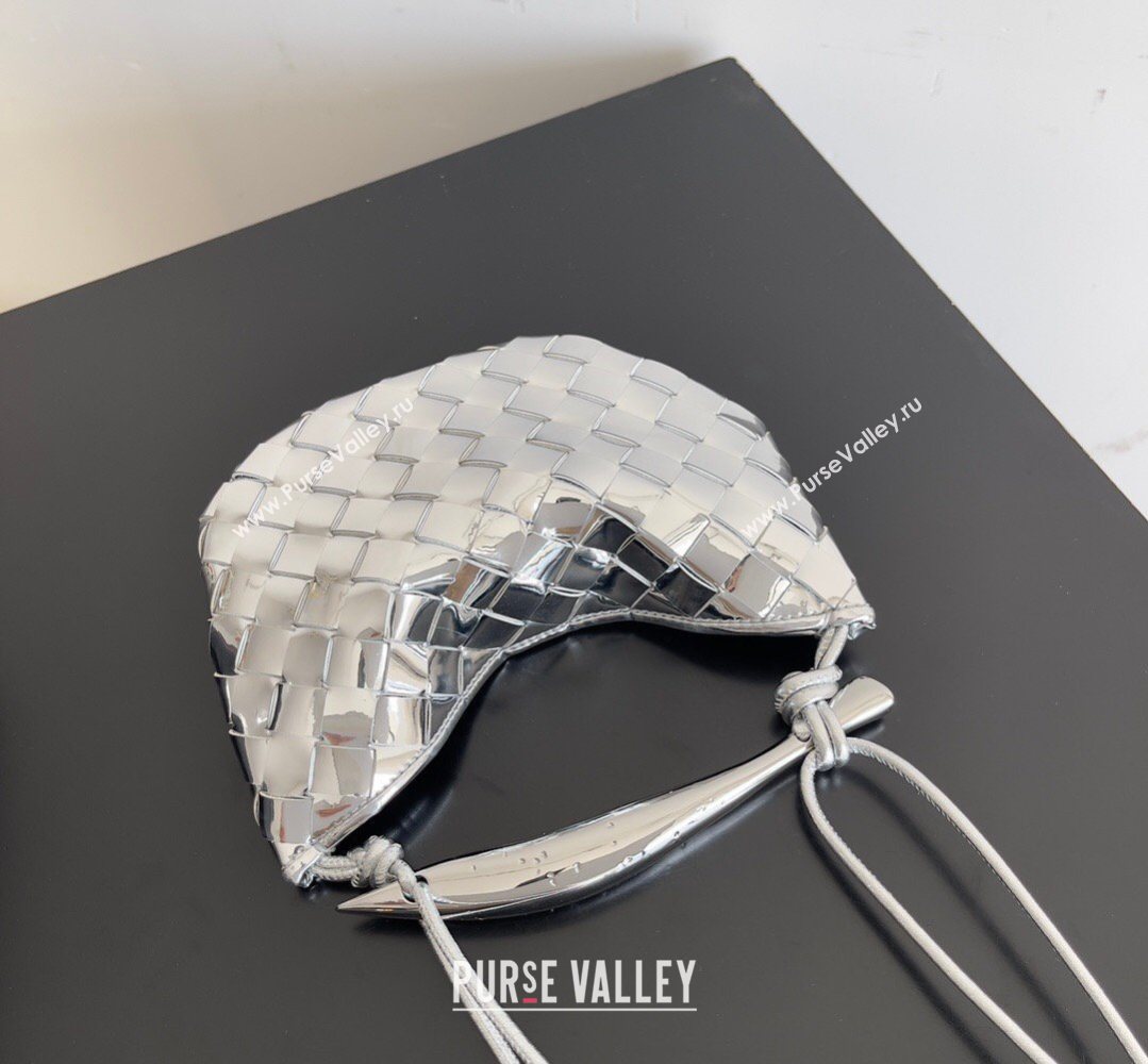 Bottega Veneta Mini Sardine Bag in Intrecciato Leather Shiny Silver 2026 744267 (YX-260402005)