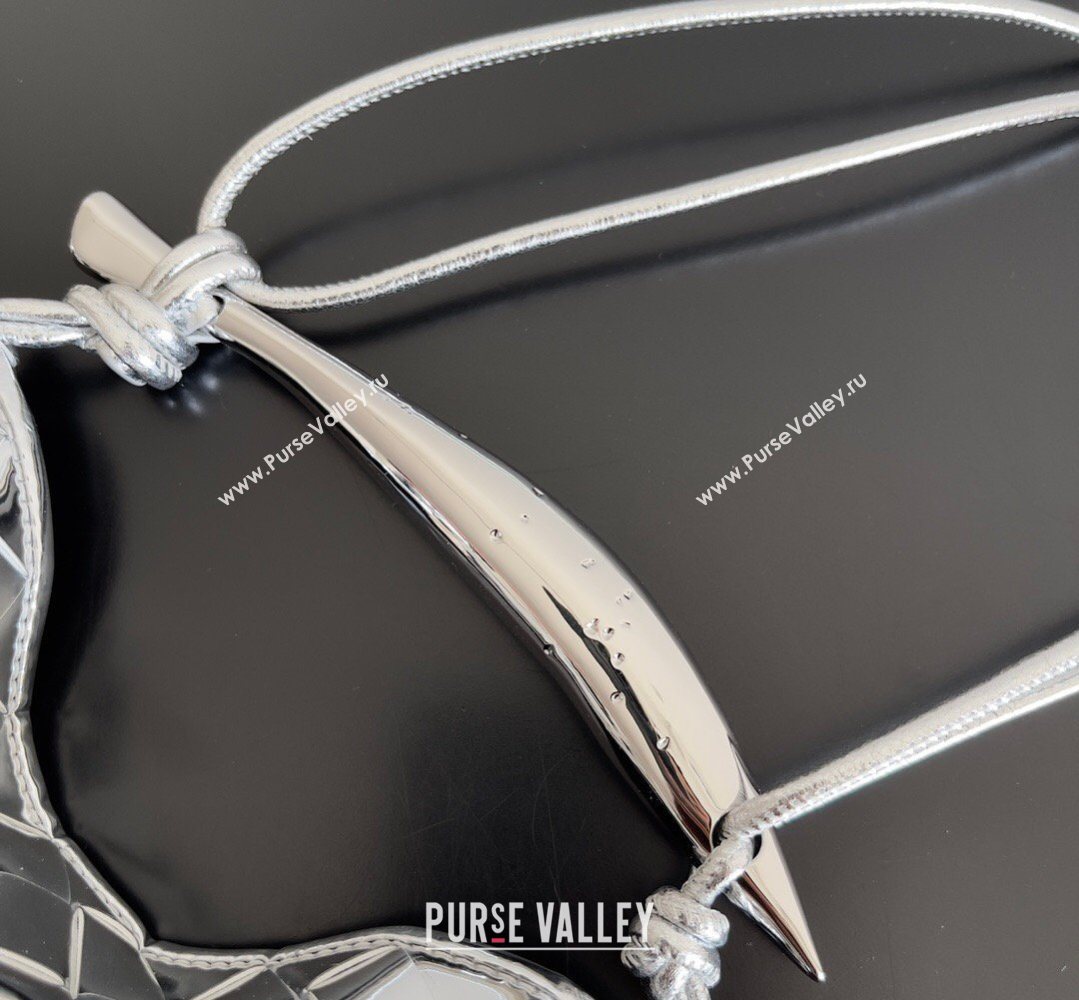 Bottega Veneta Mini Sardine Bag in Intrecciato Leather Shiny Silver 2026 744267 (YX-260402005)