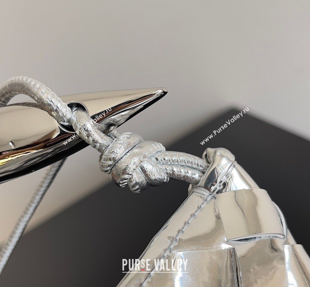 Bottega Veneta Mini Sardine Bag in Intrecciato Leather Shiny Silver 2026 744267 (YX-260402005)