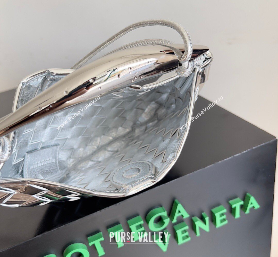 Bottega Veneta Mini Sardine Bag in Intrecciato Leather Shiny Silver 2026 744267 (YX-260402005)