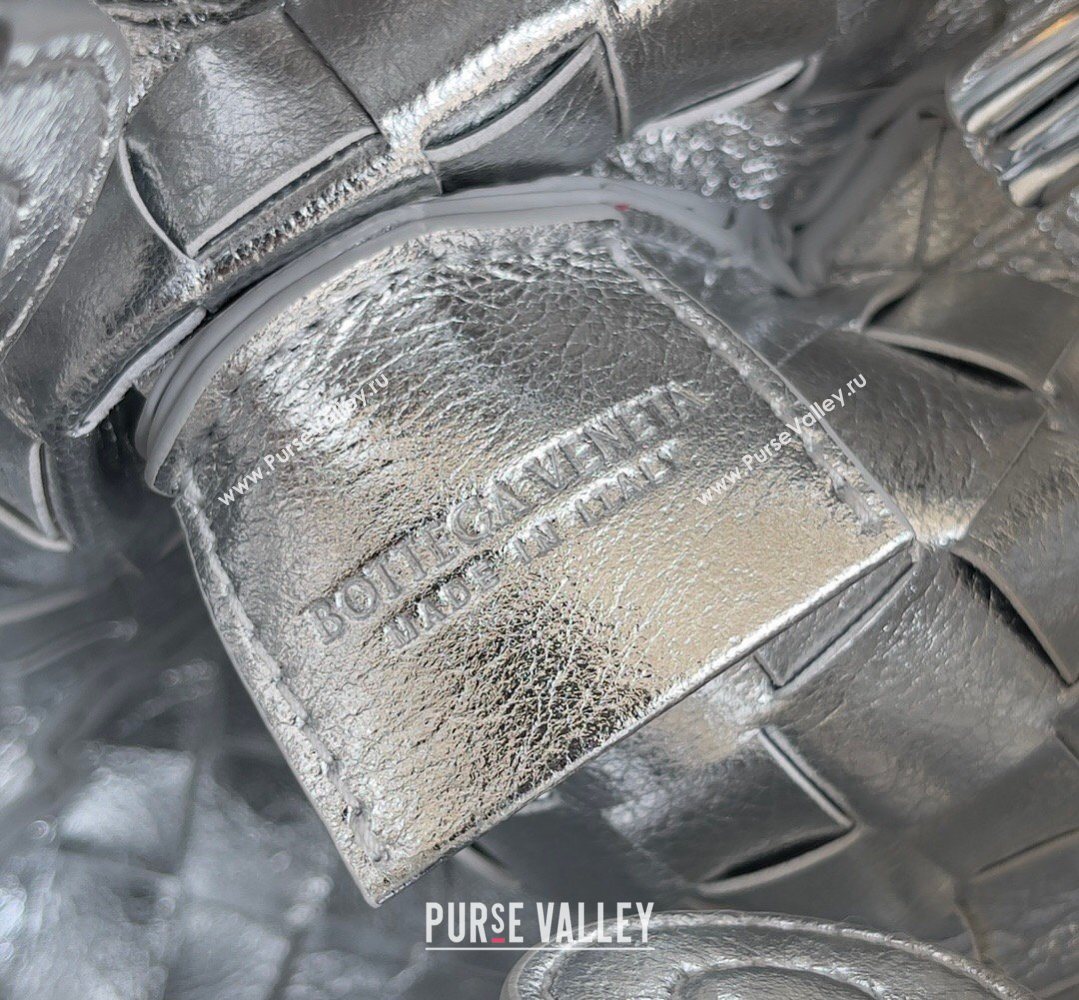 Bottega Veneta Mini Sardine Bag in Intrecciato Leather Shiny Silver 2026 744267 (YX-260402005)