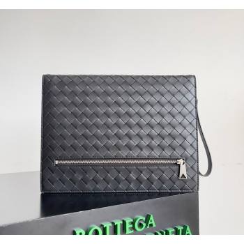 Bottega Veneta Mens Intrecciato Leather Document Case With Wristlet Black 2026 732638 (YX-260402091)