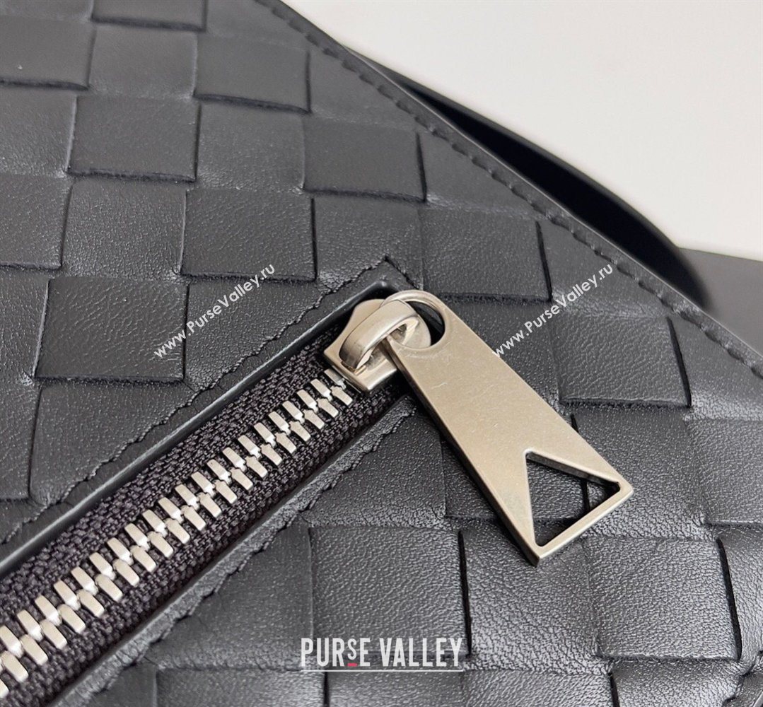 Bottega Veneta Mens Intrecciato Leather Document Case With Wristlet Black 2026 732638 (YX-260402091)