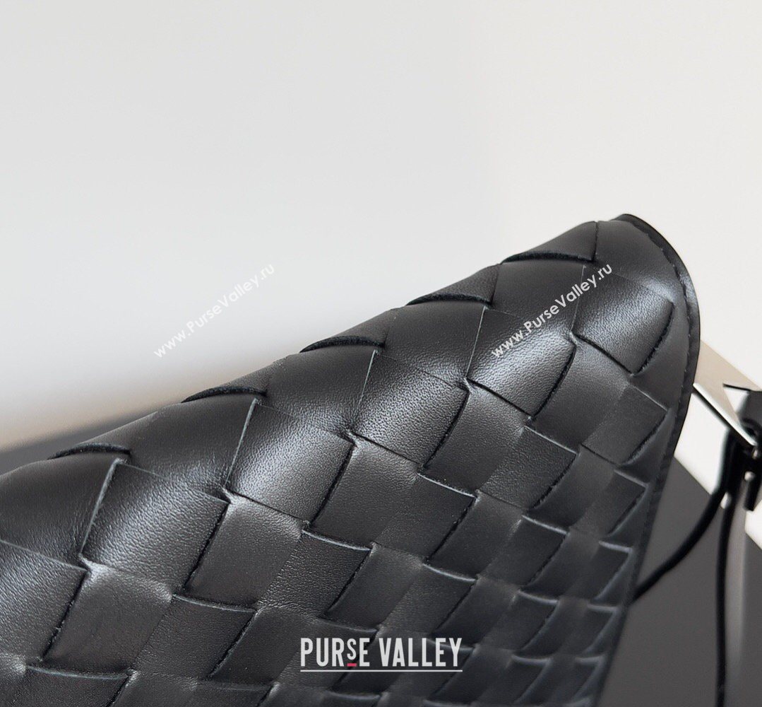 Bottega Veneta Mens Small Intrecciato Leather Document Case With Wristlet Black 2026 693675 (YX-260402093)