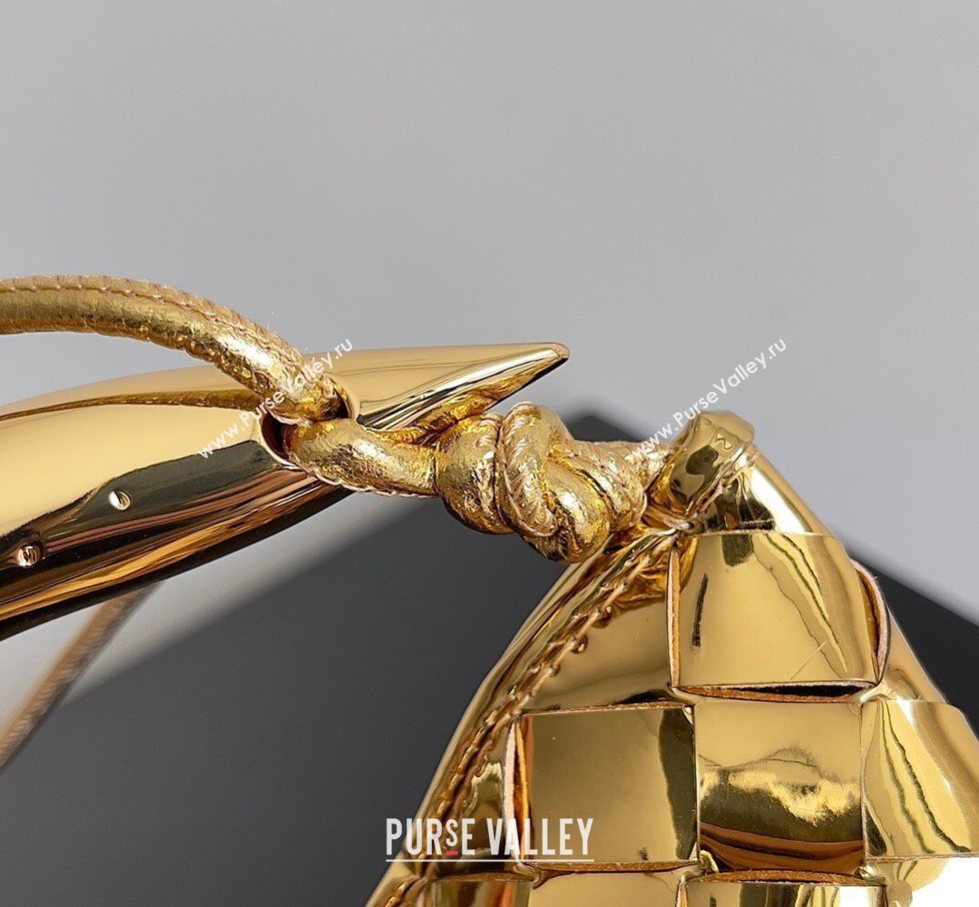 Bottega Veneta Mini Sardine Bag in Intrecciato Leather Shiny Gold 2026 744267 (YX-260402006)