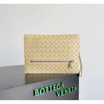 Bottega Veneta Mens Small Intrecciato Leather Document Case With Wristlet Porridge 2026 693675 (YX-260402097)