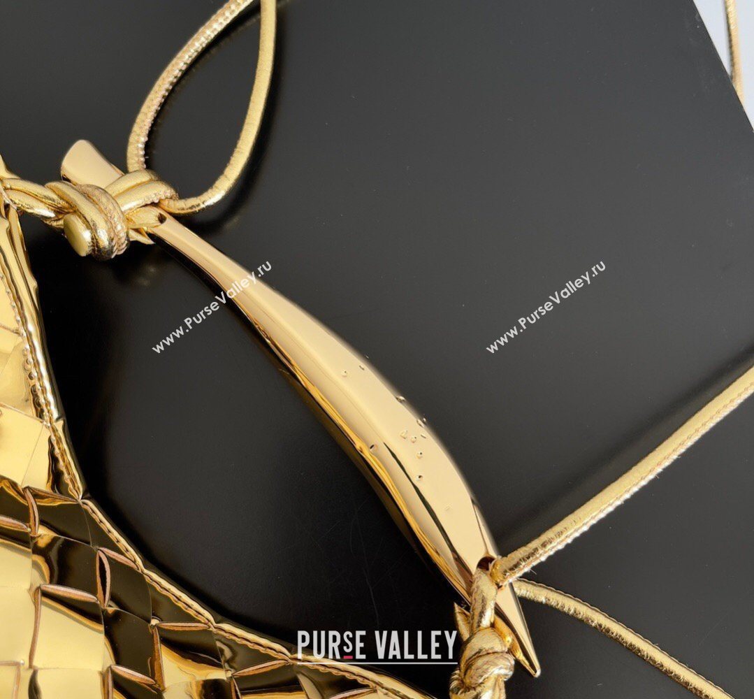 Bottega Veneta Mini Sardine Bag in Intrecciato Leather Shiny Gold 2026 744267 (YX-260402006)