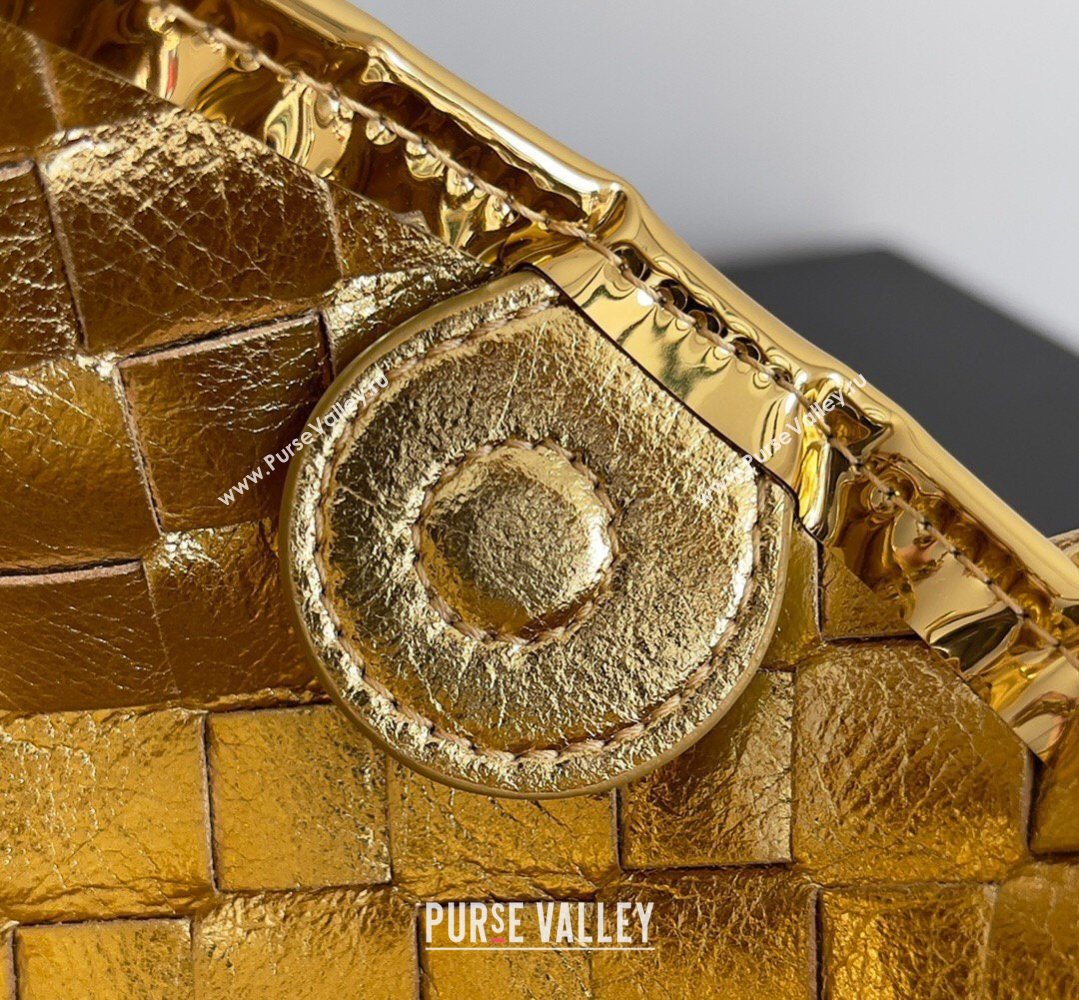 Bottega Veneta Mini Sardine Bag in Intrecciato Leather Shiny Gold 2026 744267 (YX-260402006)