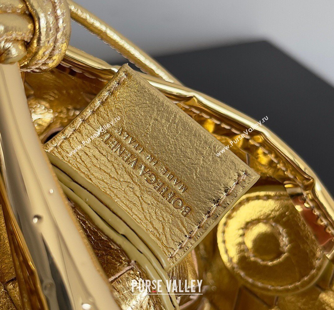 Bottega Veneta Mini Sardine Bag in Intrecciato Leather Shiny Gold 2026 744267 (YX-260402006)