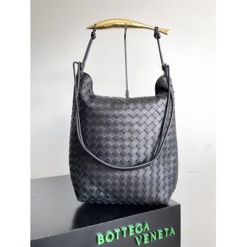 Bottega Veneta Mens Sardine Hobo Bag in Intrecciato Leather Black 2026 BV040202 (YX-260402047)