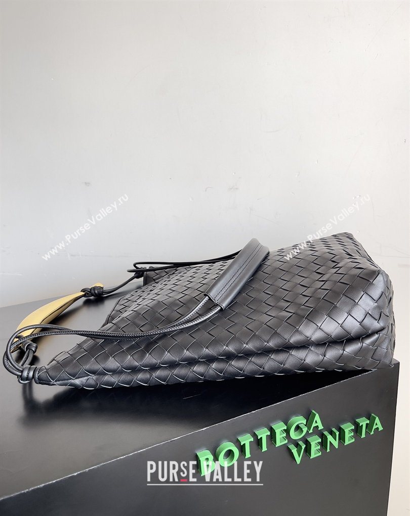 Bottega Veneta Mens Sardine Hobo Bag in Intrecciato Leather Black 2026 BV040202 (YX-260402047)