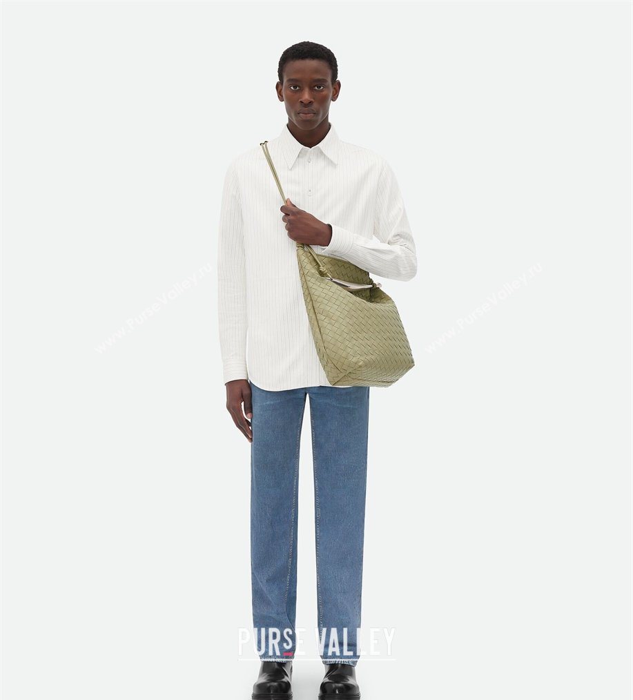Bottega Veneta Mens Sardine Hobo Bag in Intrecciato Leather Green 2026 BV040202 (YX-260402046)