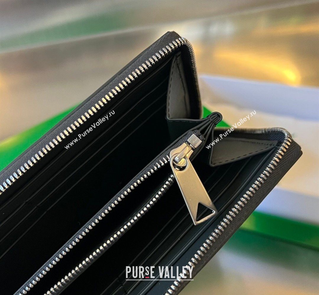 Bottega Veneta Mens Cassette Zip Around Wallet in Intreccio Leather 814649 Dark Moss 2026 (YX-260402058)