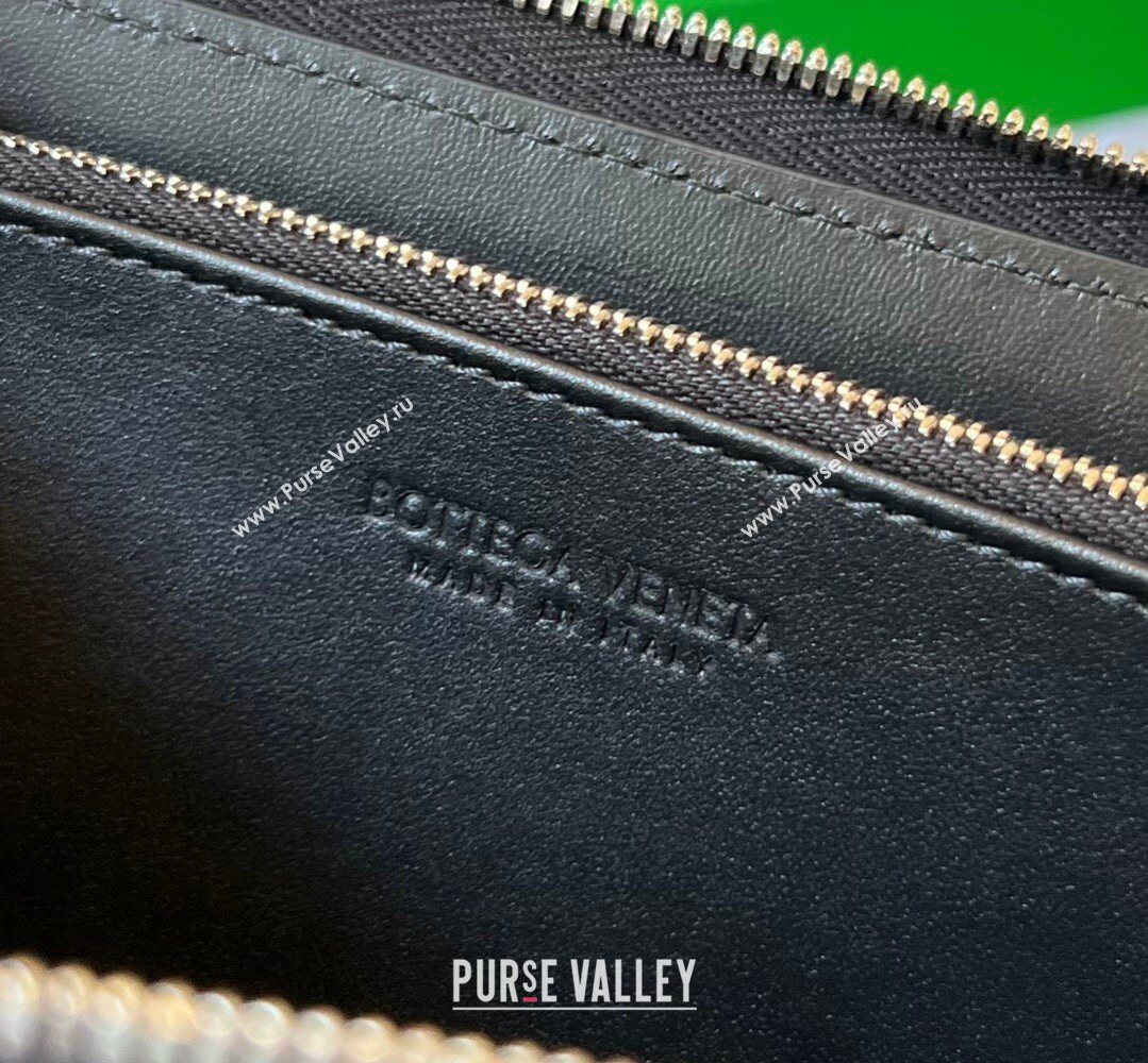 Bottega Veneta Mens Cassette Zip Around Wallet in Intreccio Leather 814649 Black 2026 (YX-260402062)