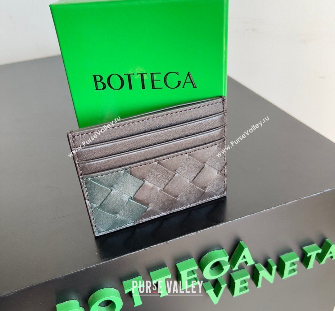 Bottega Veneta Intrecciato Leather Credit Card Case Fondant/Green 2026 796324 (YX-260402069)