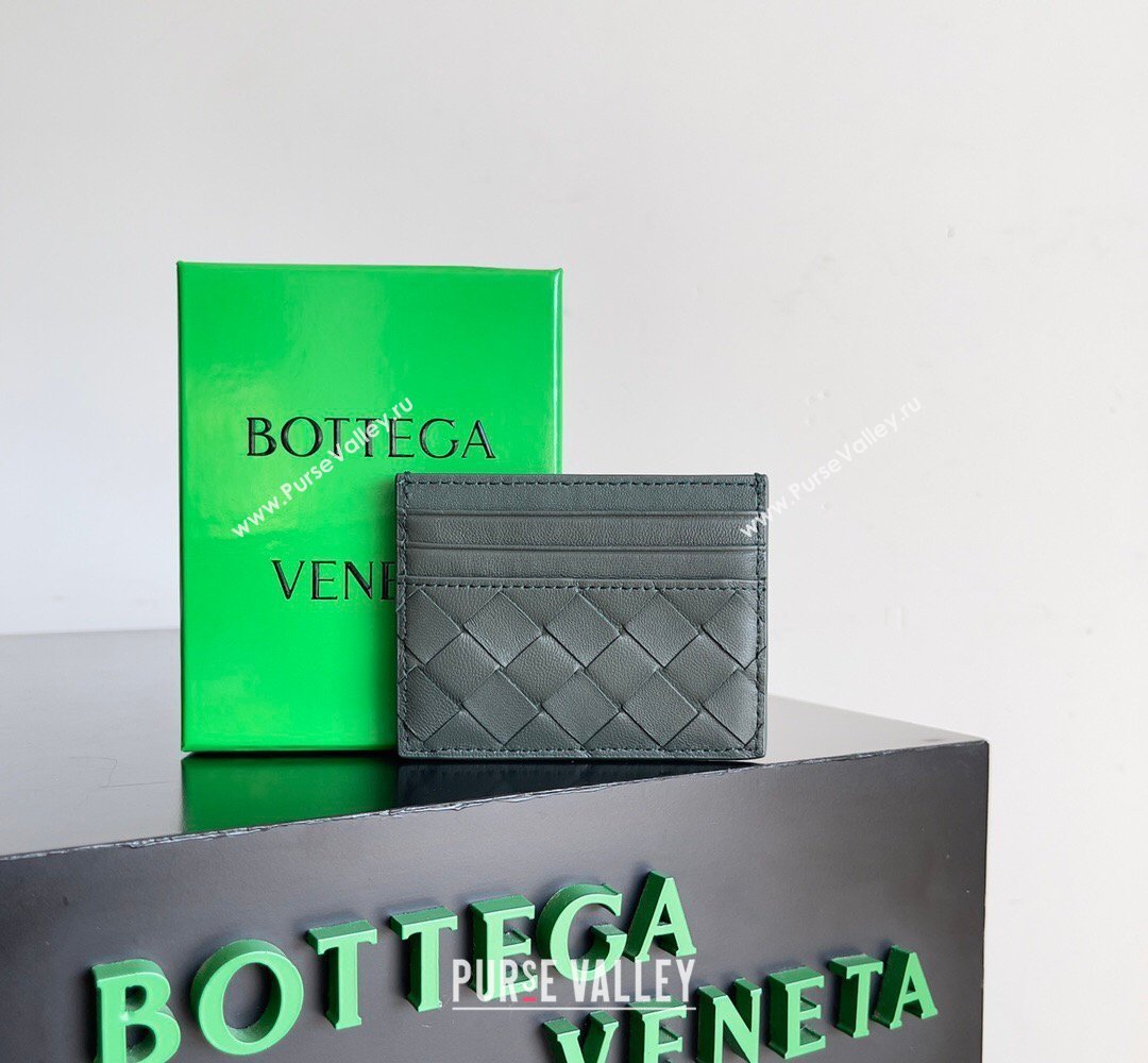 Bottega Veneta Intrecciato Leather Credit Card Case Slate 2026 796324 (YX-260402071)