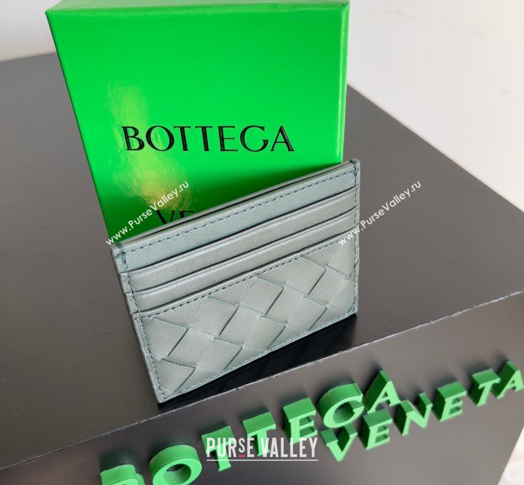 Bottega Veneta Intrecciato Leather Credit Card Case Slate 2026 796324 (YX-260402071)