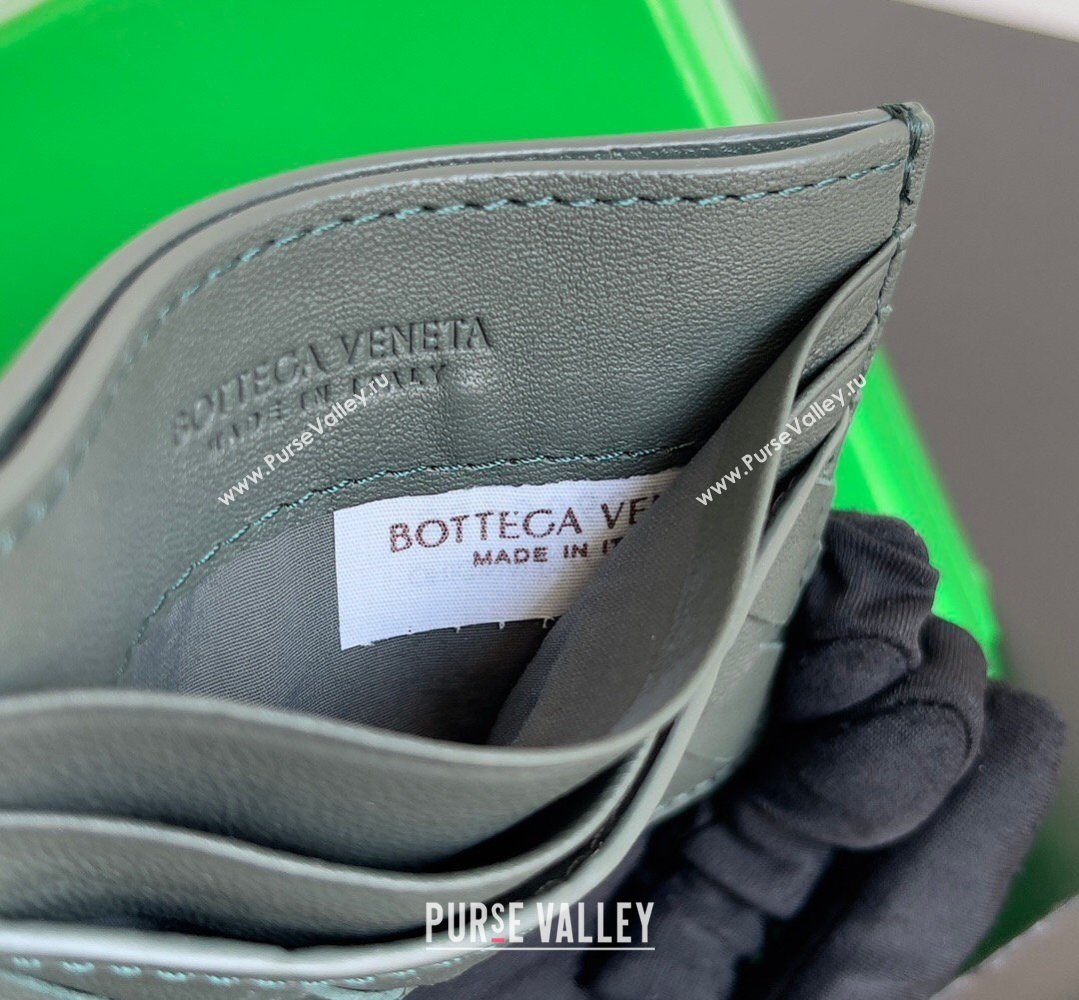 Bottega Veneta Intrecciato Leather Credit Card Case Slate 2026 796324 (YX-260402071)