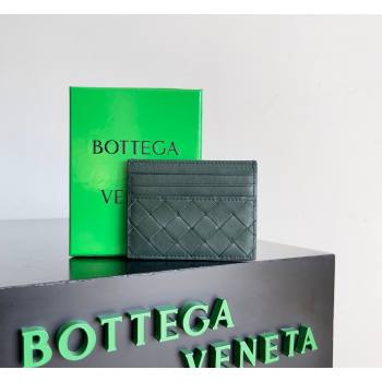 Bottega Veneta Intrecciato Leather Credit Card Case Dark Green 2026 796324 (YX-260402073)
