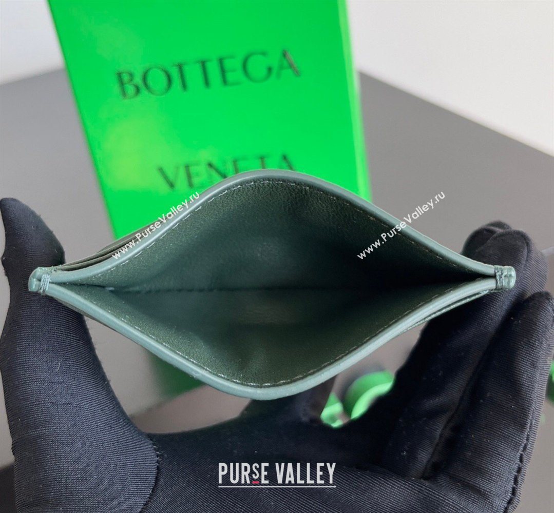 Bottega Veneta Intrecciato Leather Credit Card Case Dark Green 2026 796324 (YX-260402073)