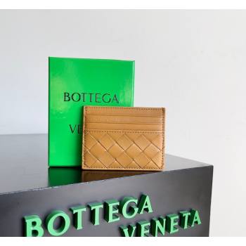 Bottega Veneta Intrecciato Leather Credit Card Case Apricot Yellow 2026 796324 (YX-260402074)