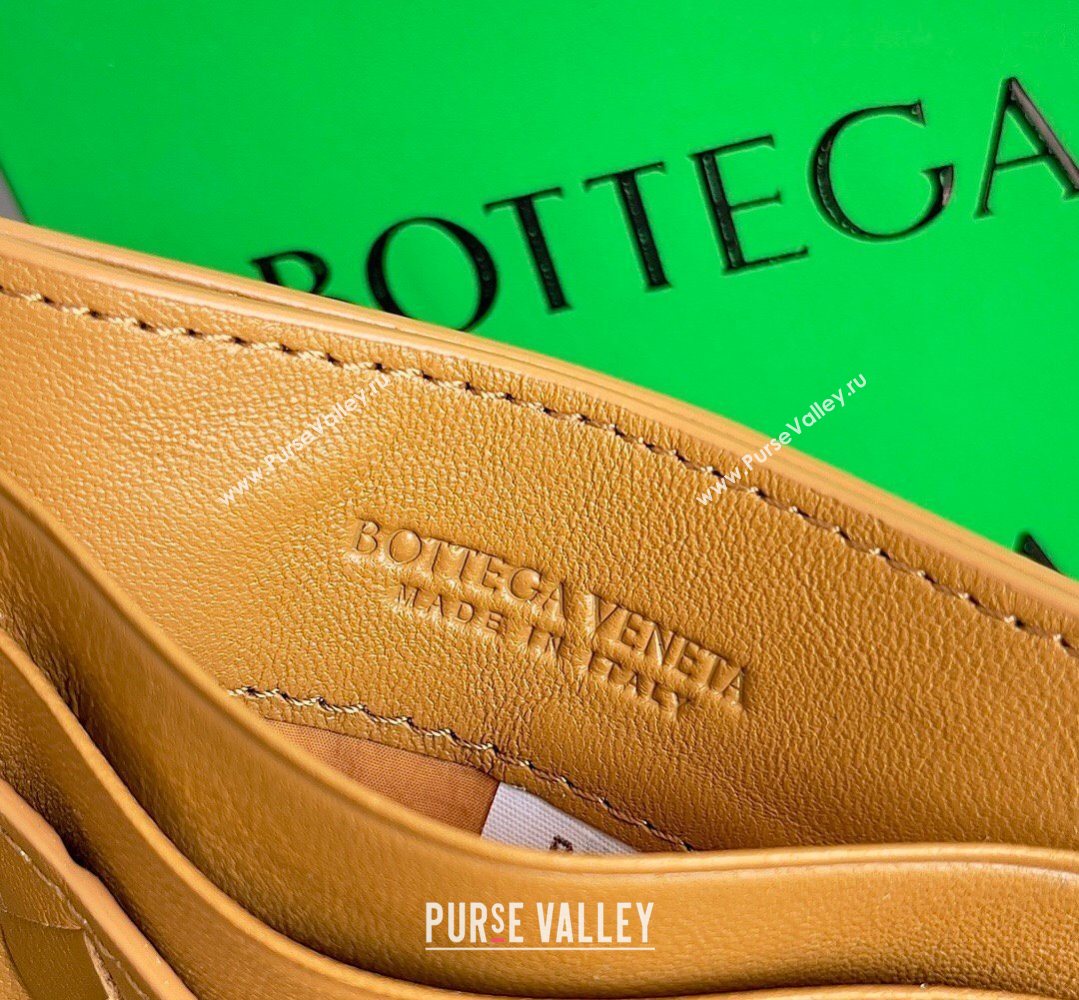 Bottega Veneta Intrecciato Leather Credit Card Case Apricot Yellow 2026 796324 (YX-260402074)