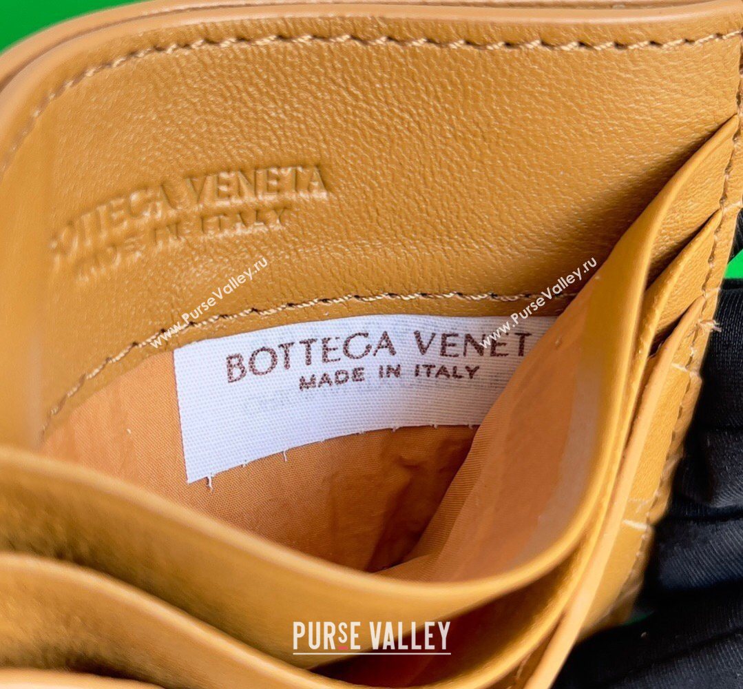 Bottega Veneta Intrecciato Leather Credit Card Case Apricot Yellow 2026 796324 (YX-260402074)