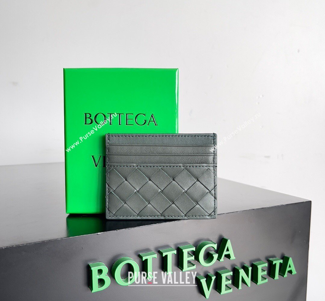 Bottega Veneta Intrecciato Leather Credit Card Case Dark Grey 2026 796324 (YX-260402075)