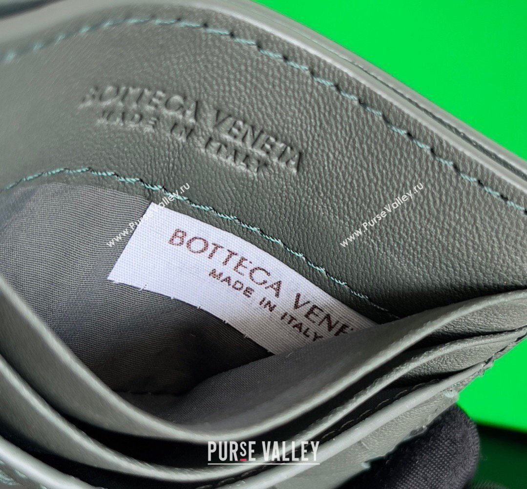 Bottega Veneta Intrecciato Leather Credit Card Case Dark Grey 2026 796324 (YX-260402075)