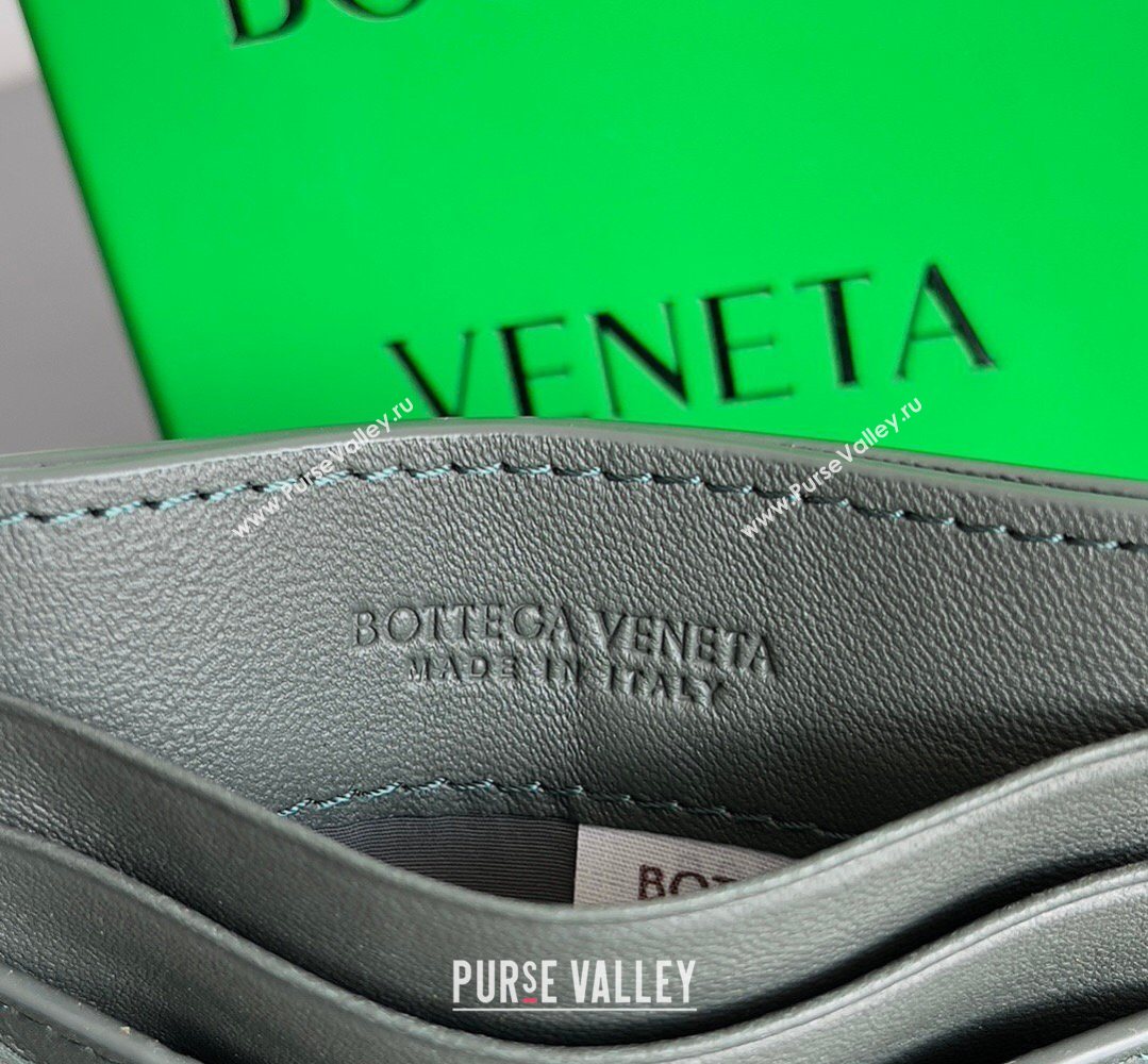 Bottega Veneta Intrecciato Leather Credit Card Case Dark Grey 2026 796324 (YX-260402075)