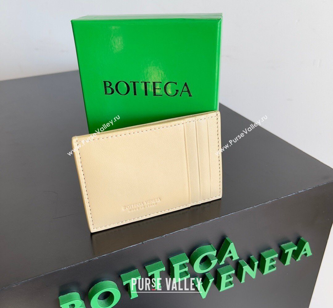 Bottega Veneta Cassette Credit Card Case in Intreccio Leather 742693 Porridge 2026 (YX-260402050)