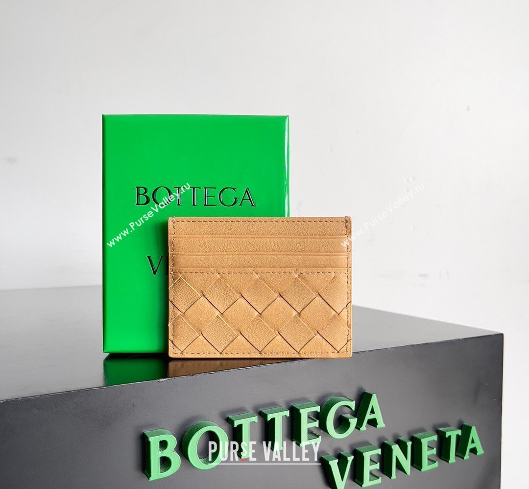 Bottega Veneta Intrecciato Leather Credit Card Case Pale Brown 2026 796324 (YX-260402076)