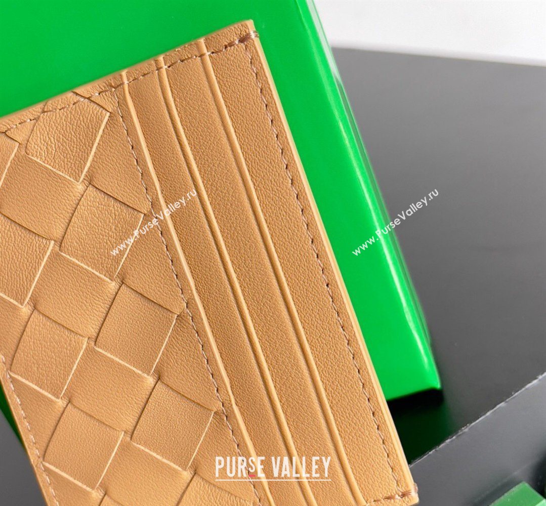 Bottega Veneta Intrecciato Leather Credit Card Case Pale Brown 2026 796324 (YX-260402076)